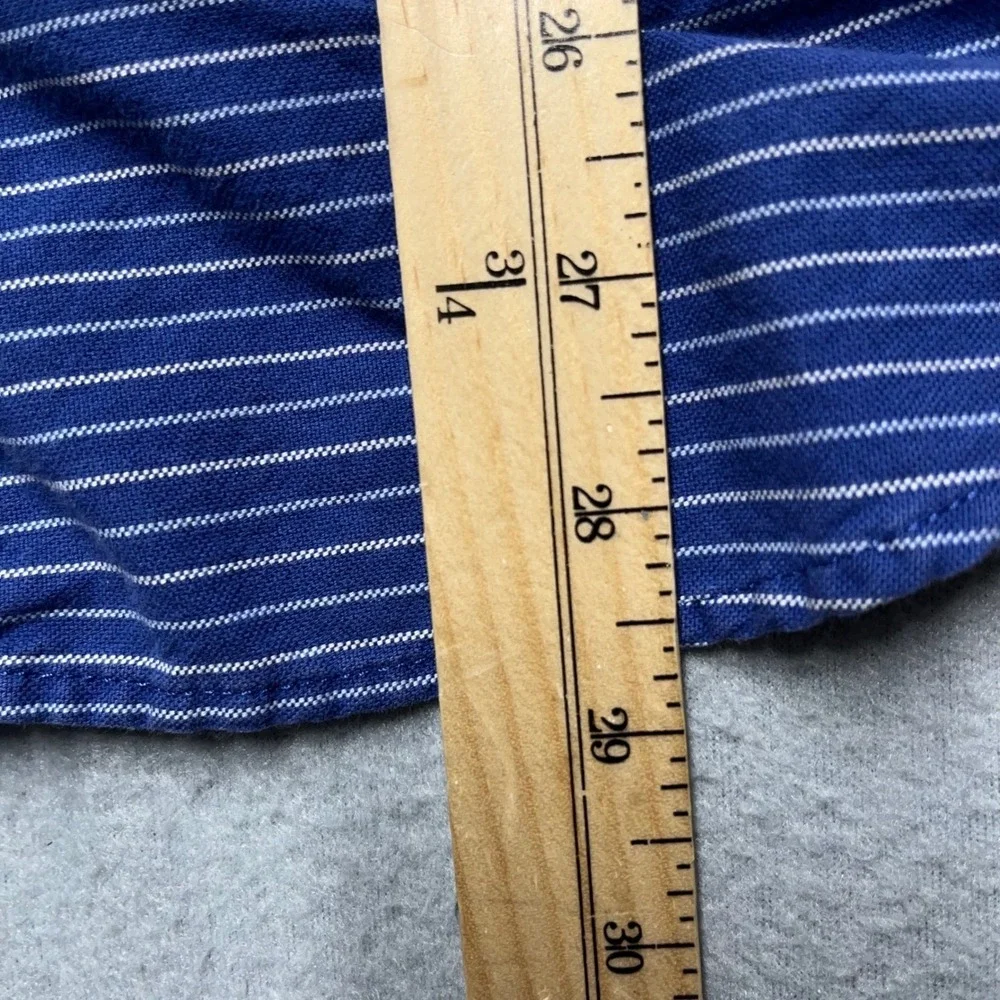 Banana Republic Oxford Slim Fit Mens Blue White Stripe Button Down Shirt‎ M